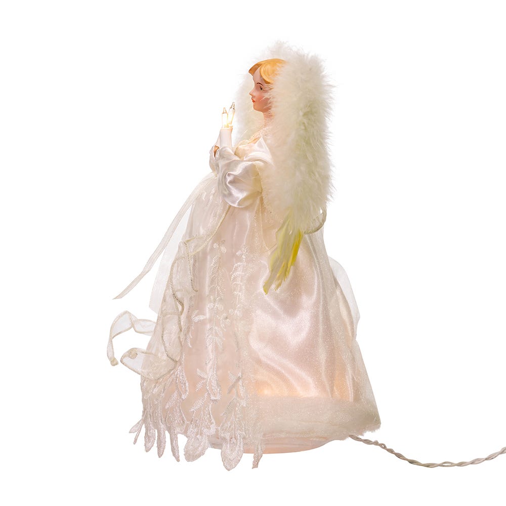 Kurt Adler 12-Inch 10-Light Ivory Angel Treetop